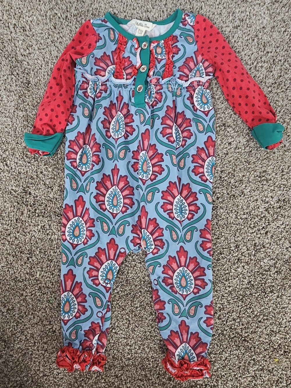 Matilda Jane "Better Not Pout" knit romper Size 6-12mth